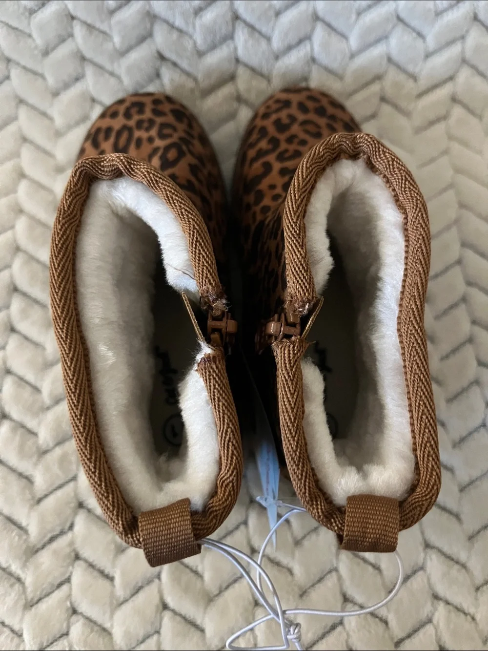 Cat & Jack Kids Leopard Print Brown Ankle Boots